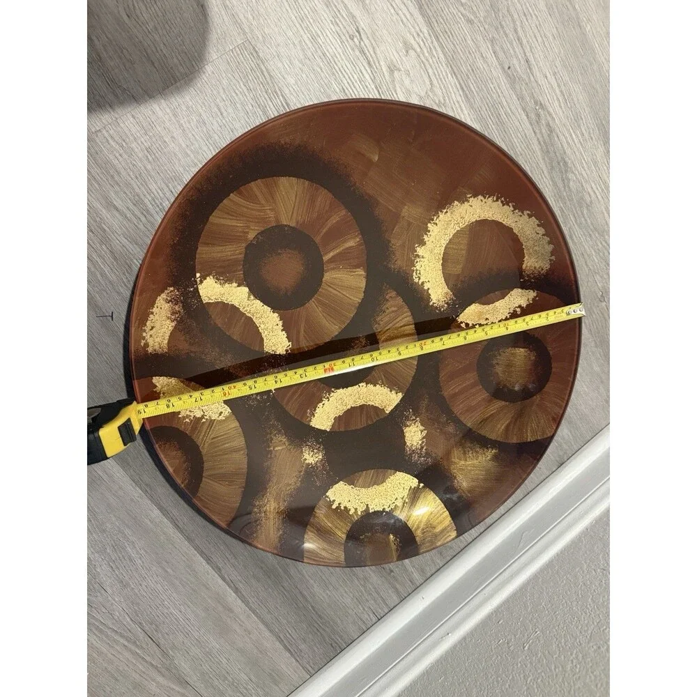 25-inch round platter made of hand-painted and fused glass